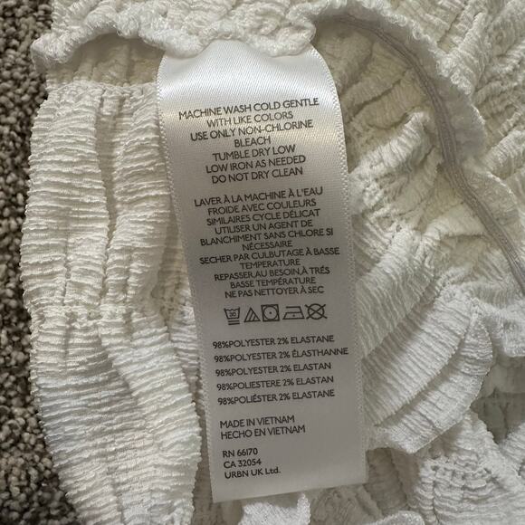 Anthropologie white ruched strapless top size M - Picture 5 of 8